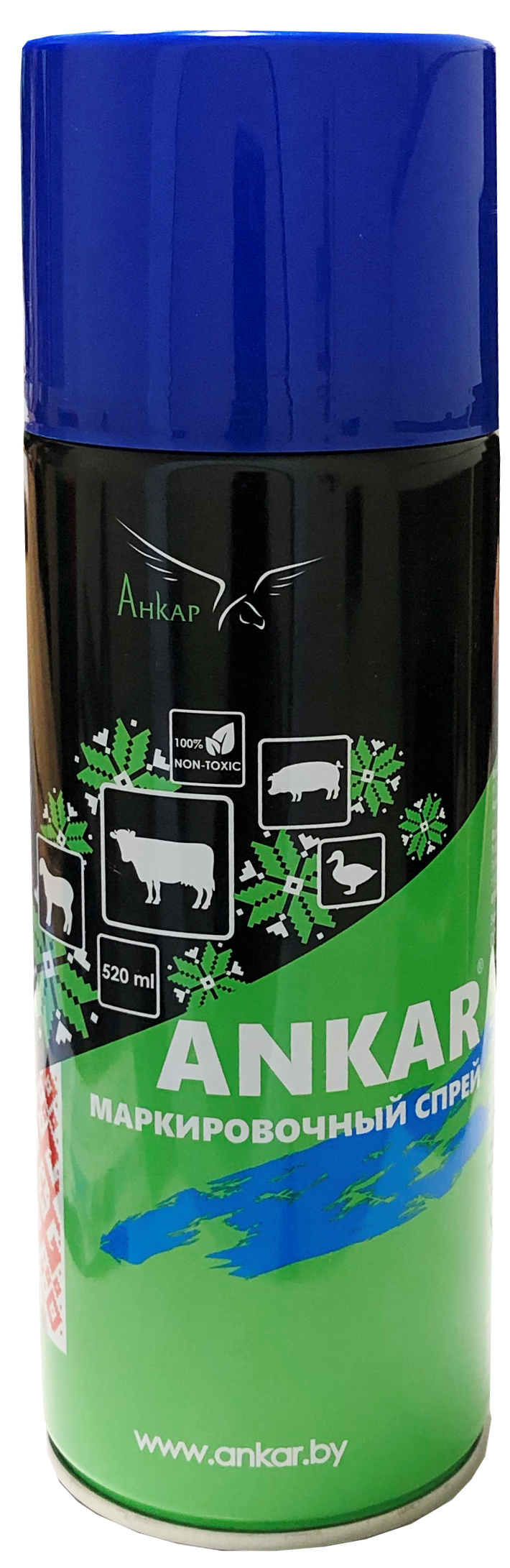 Краска-аэрозоль ANKAR для маркировки животных, цвет синий 520 мл.